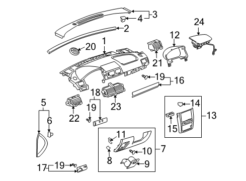 2010 Chevy Cobalt Instrument Panel Components Diagram