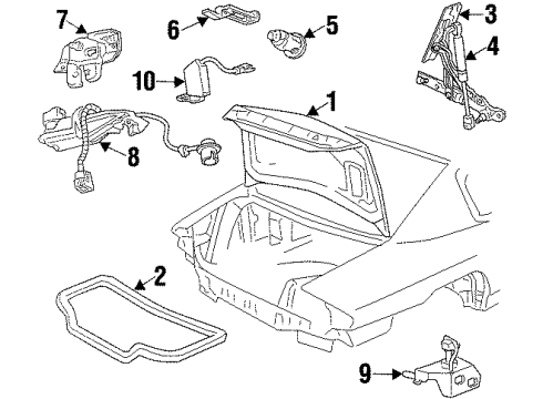 1999 Oldsmobile Intrigue Trunk Lid & Components Diagram