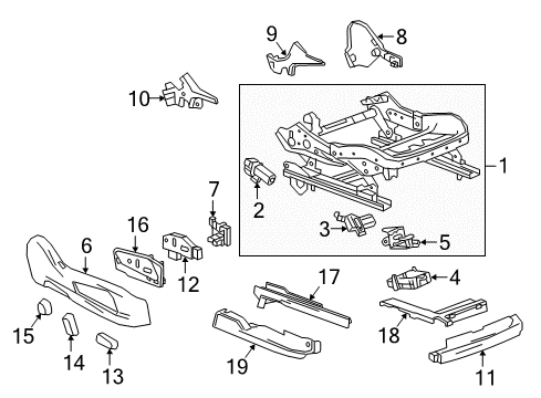 2024 Cadillac XT5 Tracks & Components Diagram 2 - Thumbnail