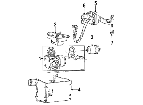 1994 Cadillac Fleetwood Mount Bracket Diagram for 22134642