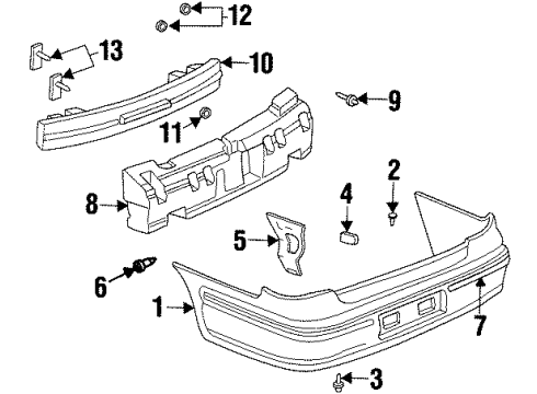 1997 Oldsmobile Cutlass Impact Bar Washer Diagram for 10272735