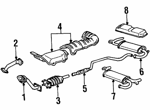 1992 Pontiac Bonneville Cross Over Diagram for 24501729