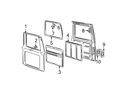 1989 Chevy Astro Interior Trim - Back Door Diagram