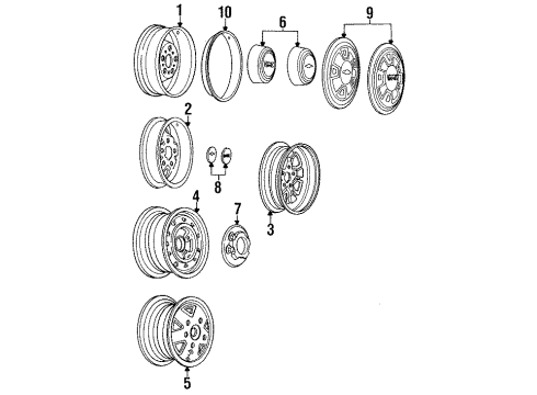 1988 Chevy S10 Wheels & Trim Diagram