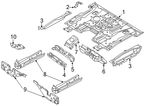 2017 Chevy City Express Center Crossmember, Rear Diagram for 19317736