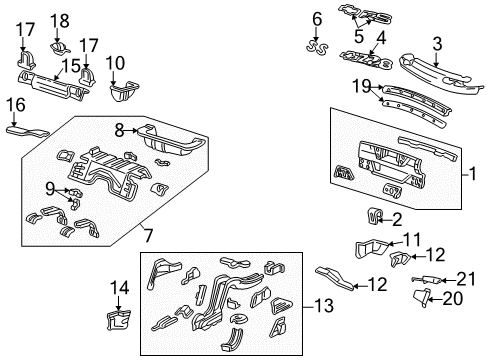 2001 Chevy Camaro Front Extension, Rear Passenger Side Diagram for 10141476