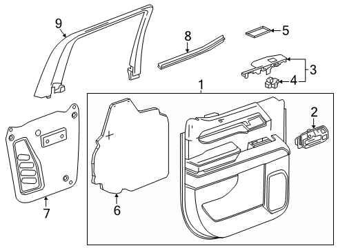 2022 Chevy Silverado 1500 LTD Plate, Door And End Gate Electrical Diagram for 87849931