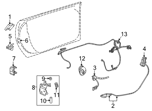 2008 Cadillac XLR Lock Diagram for 88956759