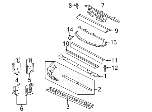 1999 Pontiac Sunfire Lower Tie Bar Reinforcement, Front Driver Side Diagram for 22601083