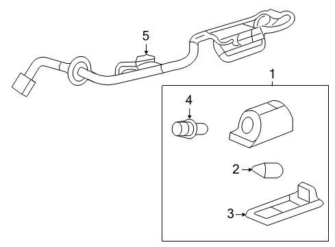 2013 Cadillac CTS License Lamp, Rear Diagram for 13502179