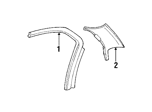 1994 Pontiac Grand Am Upper Quarter Trim, Rear Driver Side Diagram for 22643473