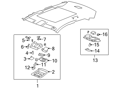 2011 Cadillac CTS Interior Trim - Roof Diagram 3 - Thumbnail
