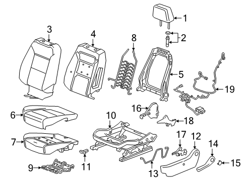 2023 GMC Sierra 1500 Driver Seat Components Diagram 5 - Thumbnail
