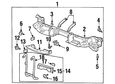 2002 Oldsmobile Aurora Wheelhouse Liner Bolt Diagram for 11503890