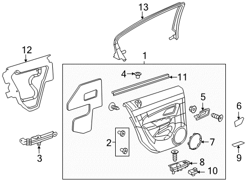 2016 Chevy Cruze Limited Interior Trim - Rear Door Diagram