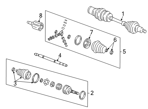 2005 Buick Park Avenue Inner CV Joint, Front Passenger Side Diagram for 26075591