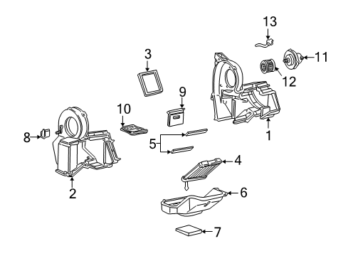 2004 Chevy Express 3500 Heater Components - A/C Diagram 2 - Thumbnail