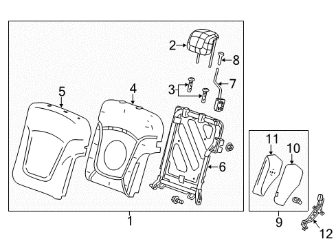 2015 Chevy Spark EV Bolster Pad Diagram for 95262381