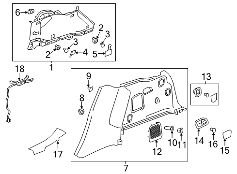 2020 Buick Envision Applique Bolt, Rear Diagram for 11610998