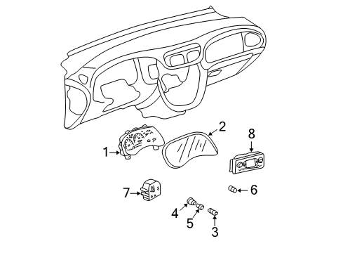 2003 Chevy Trailblazer A/C & Heater Control Units Diagram
