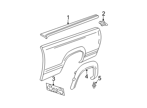 2005 Chevy Silverado 2500 HD Exterior Trim - Pick Up Box Diagram 9 - Thumbnail
