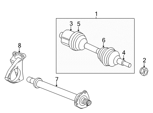 2015 Chevy Captiva Sport Drive Axles - Front Diagram