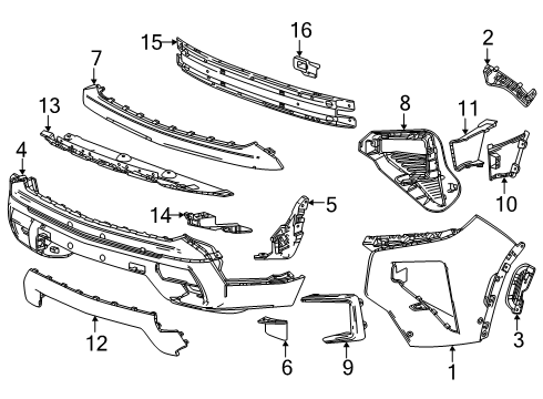 2025 Chevy Traverse Bumper & Components - Front Diagram 3 - Thumbnail