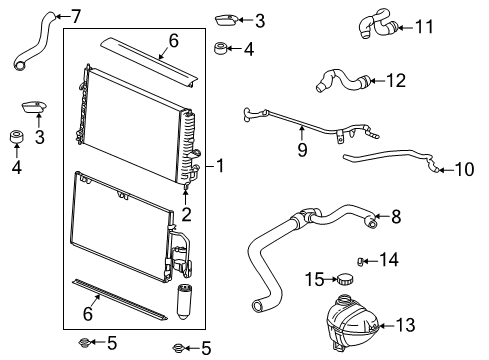 2001 Saturn L200 Radiator Assembly Diagram for 9128553