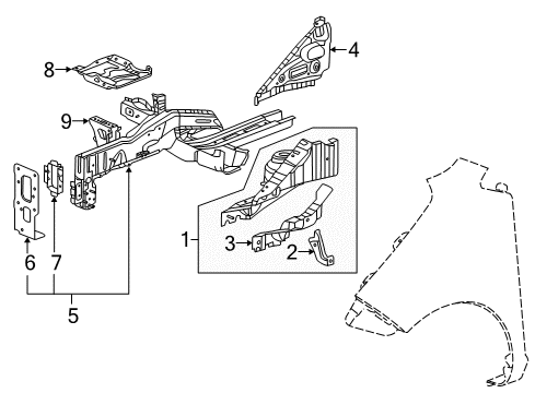 2014 Chevy Spark Reinforcement Panel Diagram for 95967348