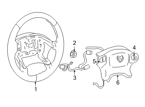2004 Cadillac Seville Steering Wheel & Trim Diagram