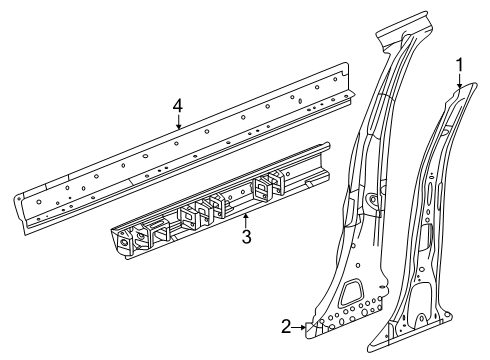 2025 Chevy Equinox Center Pillar & Rocker Diagram