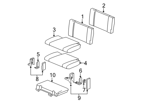 2006 GMC Canyon Seat Cushion Pad Diagram for 89026510
