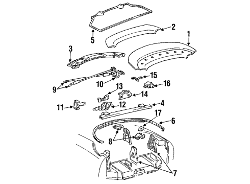 1990 Buick Reatta Lock Actuator, Rear Diagram for 20421277