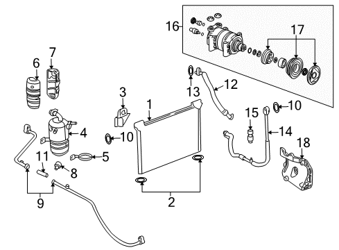 2002 Cadillac Escalade EXT A/C Hose Diagram for 19303131