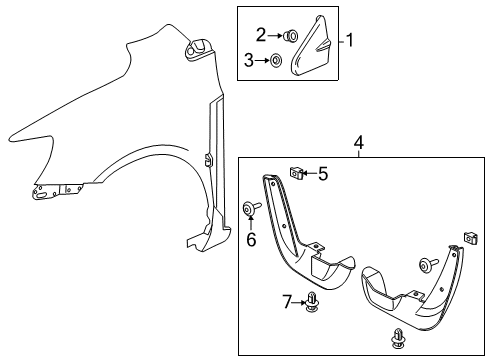 2013 Chevy Sonic Exterior Trim - Fender Diagram