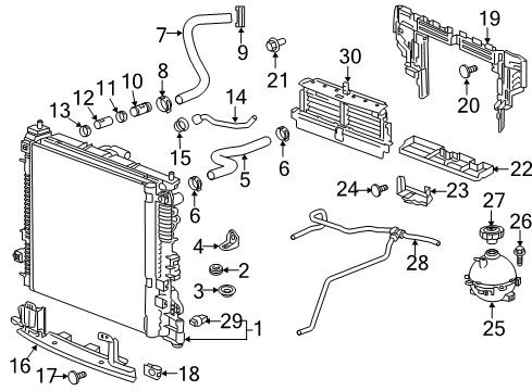 2022 GMC Acadia Overflow Hose Diagram for 23253746