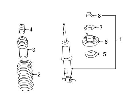 2009 Saturn Sky Struts & Components Diagram