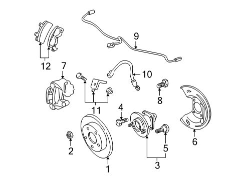 2004 Pontiac Bonneville Caliper Diagram for 89047797