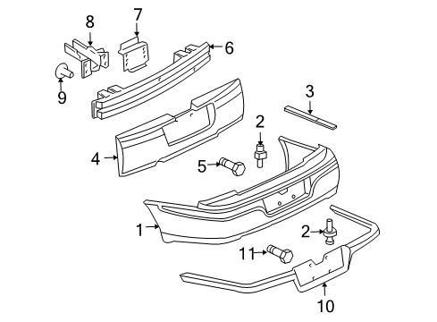 2005 Chevy Impala Bumper & Components - Rear Diagram