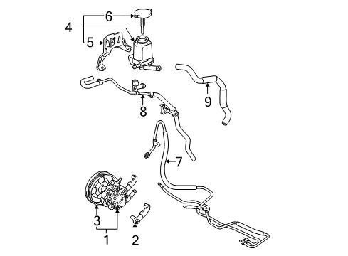 2003 Pontiac Vibe P/S Pump & Hoses Diagram 3 - Thumbnail