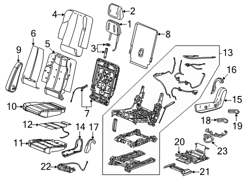 2025 Cadillac ESCALADE IQ Second Row Seats Diagram 3 - Thumbnail