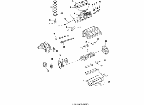 1985 Cadillac Seville Valve Cover Diagram for 22522667
