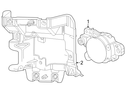 2024 GMC Sierra 3500 HD Fog Lamp, Front Passenger Side Diagram for 42737708