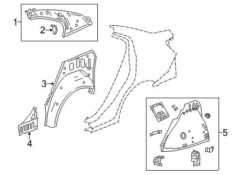 2013 Chevy Sonic Inner Structure - Quarter Panel Diagram 2 - Thumbnail