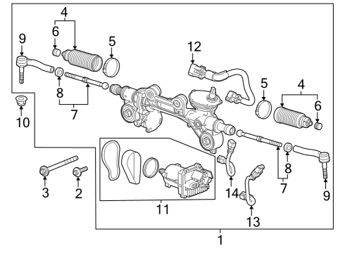2022 GMC Sierra 1500 Limited Steering Gear & Linkage Diagram 2 - Thumbnail