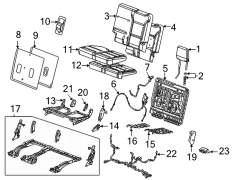 2025 Cadillac Escalade ESV Headrest, Beige Diagram for 85168903