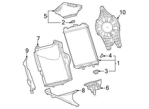 2025 Chevy Corvette Radiator & Components Diagram 3 - Thumbnail