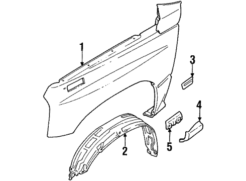1998 Chevy Tracker Exterior Trim - Fender Diagram