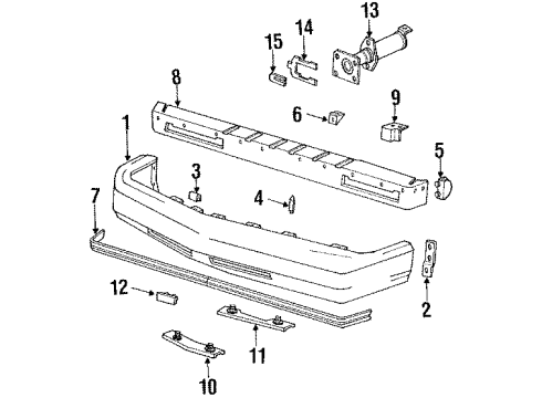 1990 Oldsmobile Delta 88 Bumper & Components - Front Diagram