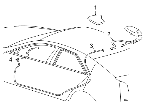 2013 Cadillac CTS Antenna Mast, Black Diagram for 20758514